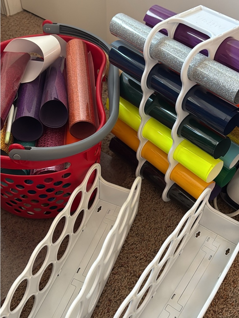 Assorted Glitter and Solid Vinyl Rolls - Multi Color Craft Bundle